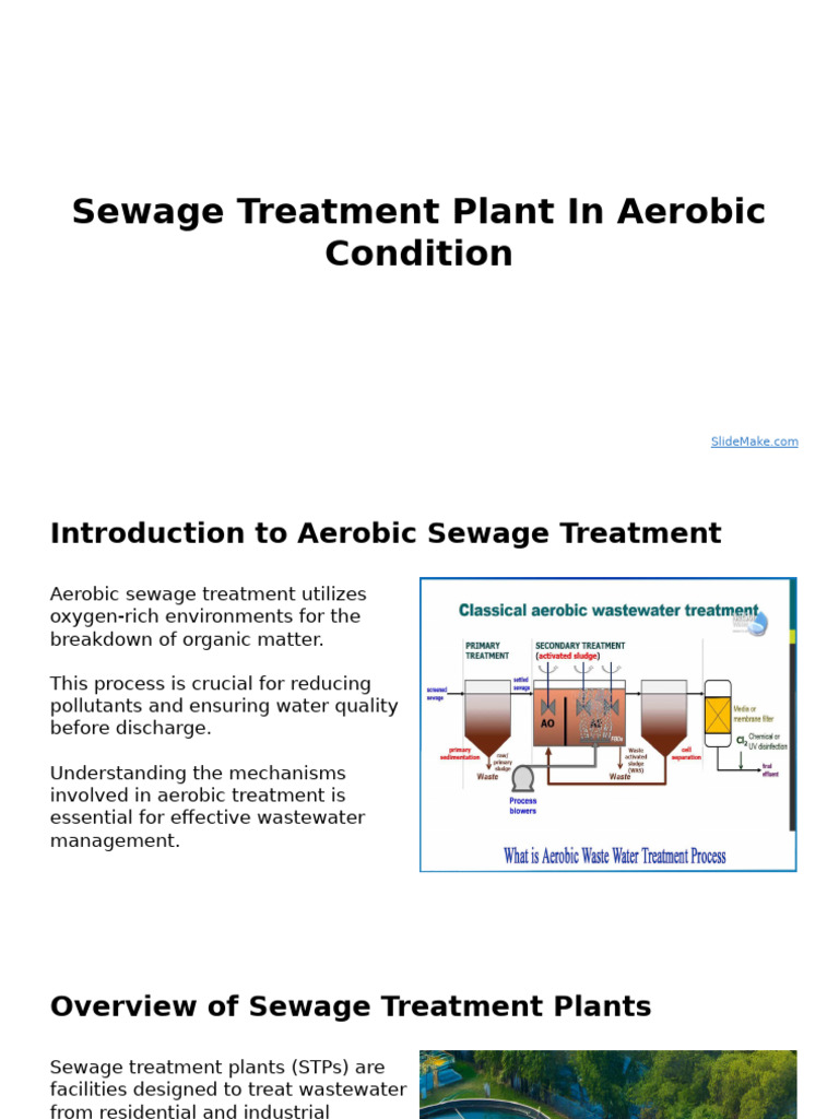 Sewage Treatment Plant in Aerobic Condition | PDF | Sewage Treatment ...