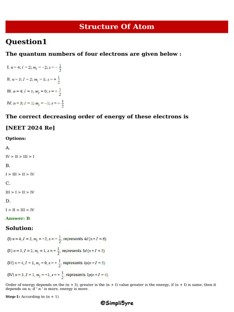 Quantum Numbers and Atomic Structure Explained | PDF | Atomic Orbital ...