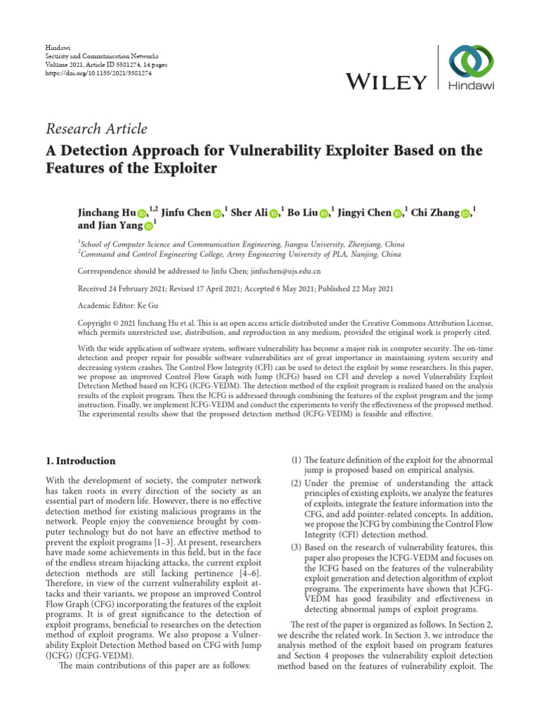 A Detection Approach For Vulnerability Exploiter Based On The Features ...