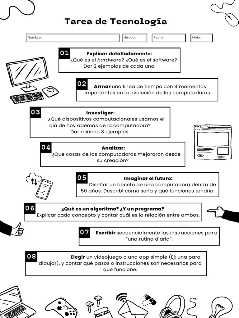 Tarea de Tecnología - 7mo grado | PDF
