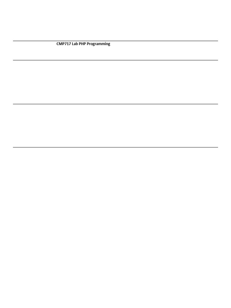 CMP717 Lab PHP Programming | PDF | Php | Algorithms