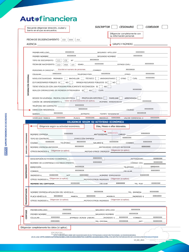 Autofinanciera Instructivo | PDF