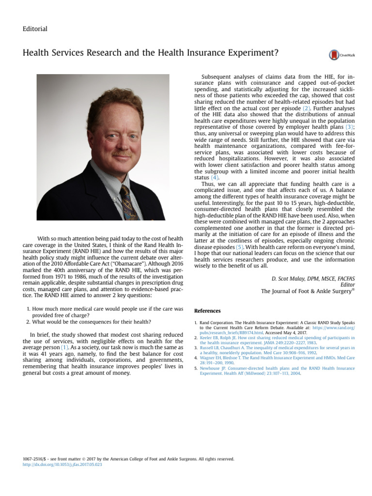 Health Services Research and The Health Insurance | PDF | Health Care ...