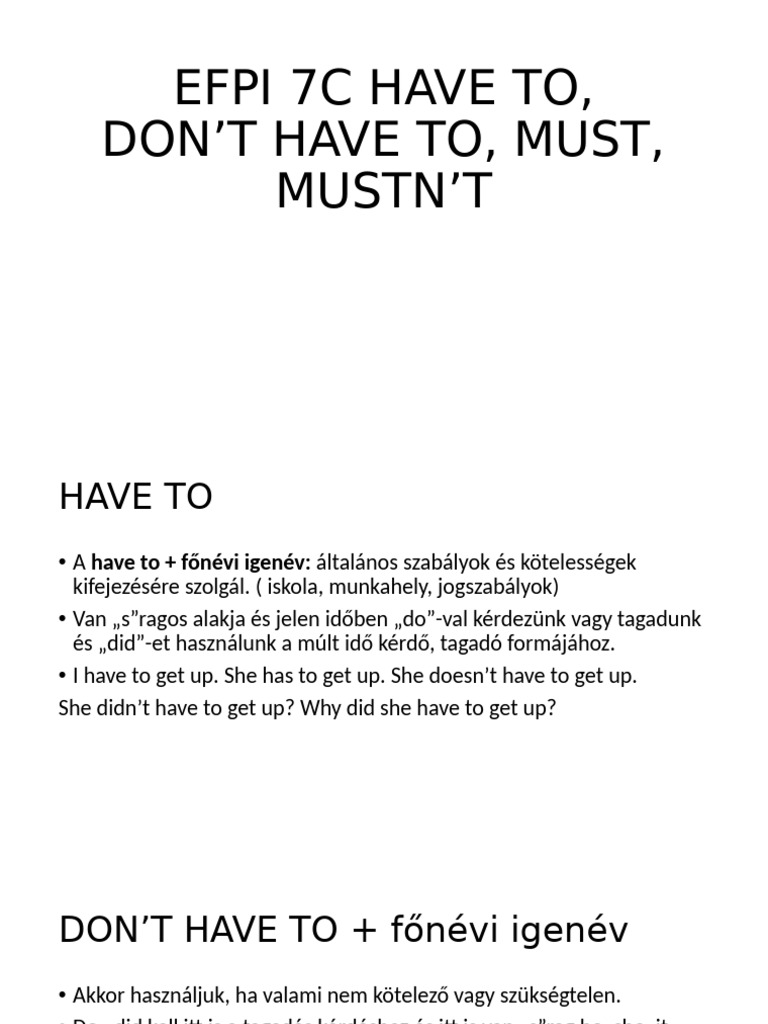 Efpi 7c Have To, Don't Have To | PDF