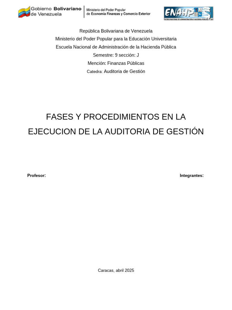 Fases de la Auditoría de Gestión en Finanzas | PDF | Auditoría | Business