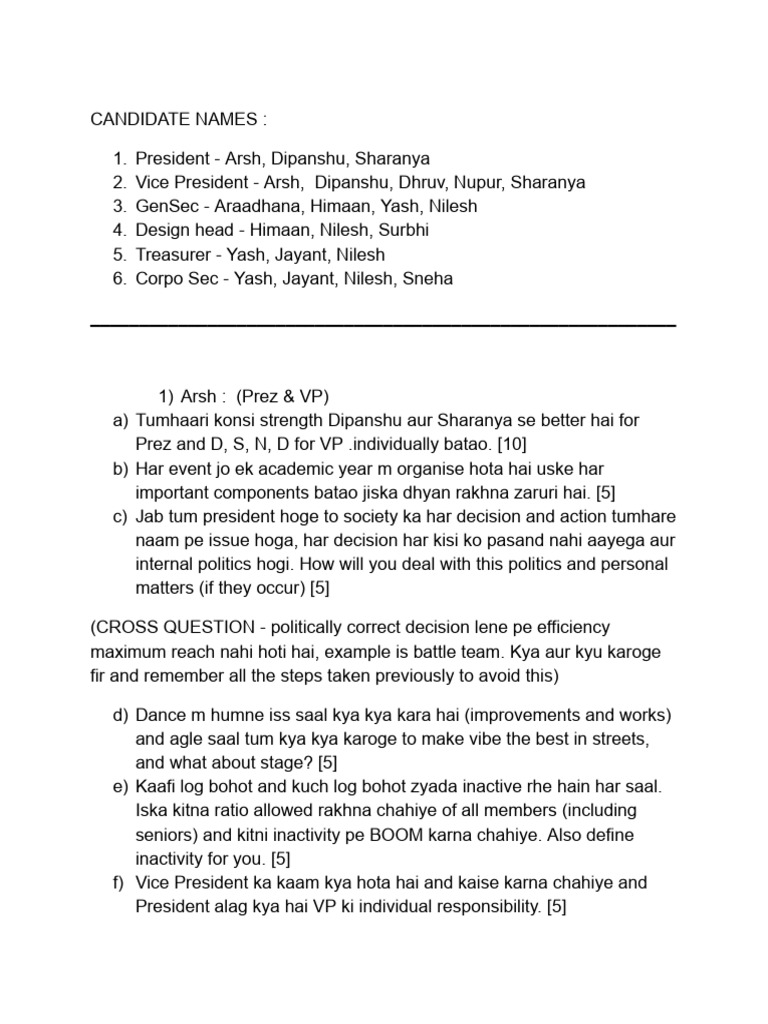 Interview Questions VIBE | PDF