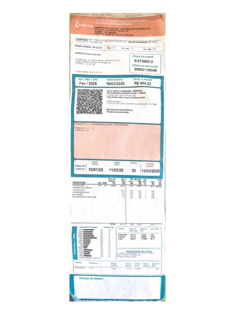 Danf3e - Documento Auxiliar Da Nota Fiscal | PDF