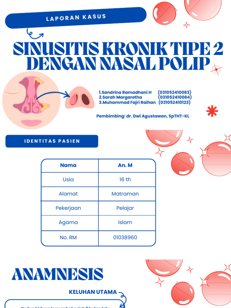 Laporan Kasus Sinusitis Kronik Tipe 2 Dengan Nasal Polip | PDF