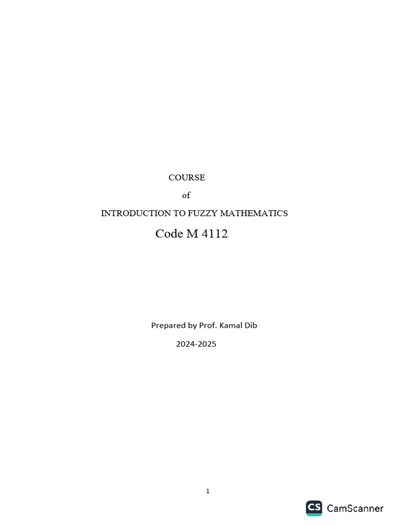 Introduction to Fuzzy Mathematics Concepts | PDF | Function ...