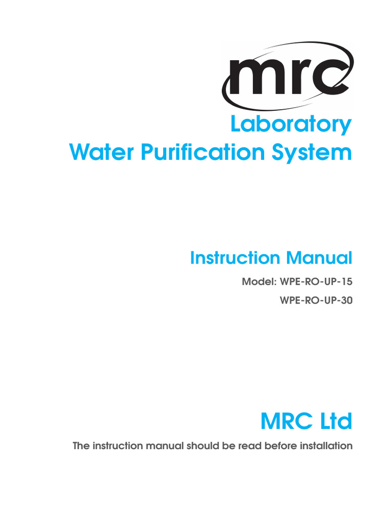 RO Water Purification System Manual | PDF | Purified Water | Menu ...