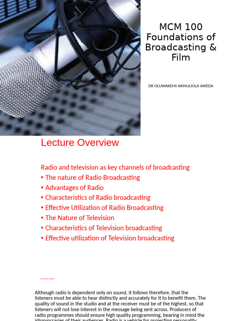 Radio and Television Broadcasting Essentials | PDF | Radio | Broadcasting