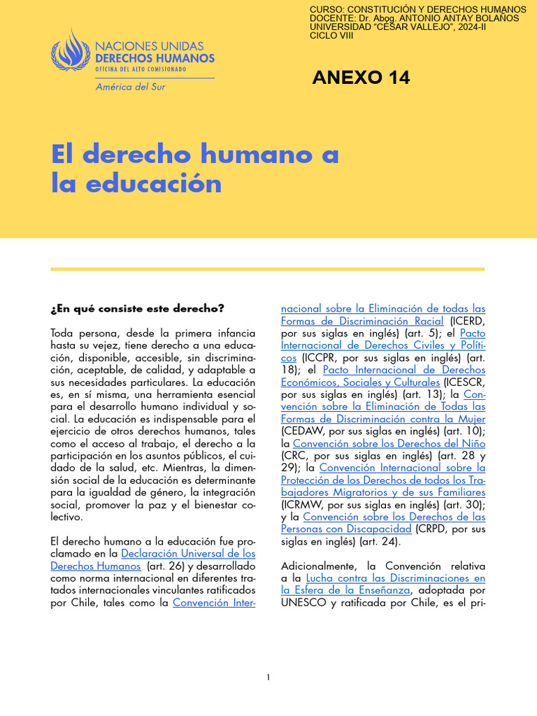 Derecho Humano a la Educación Inclusiva | PDF | Invalidez | Derechos ...