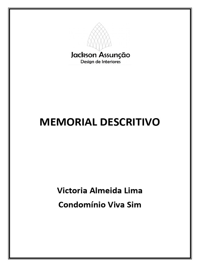 Capa do Memorial Descritivo de Interiores | PDF