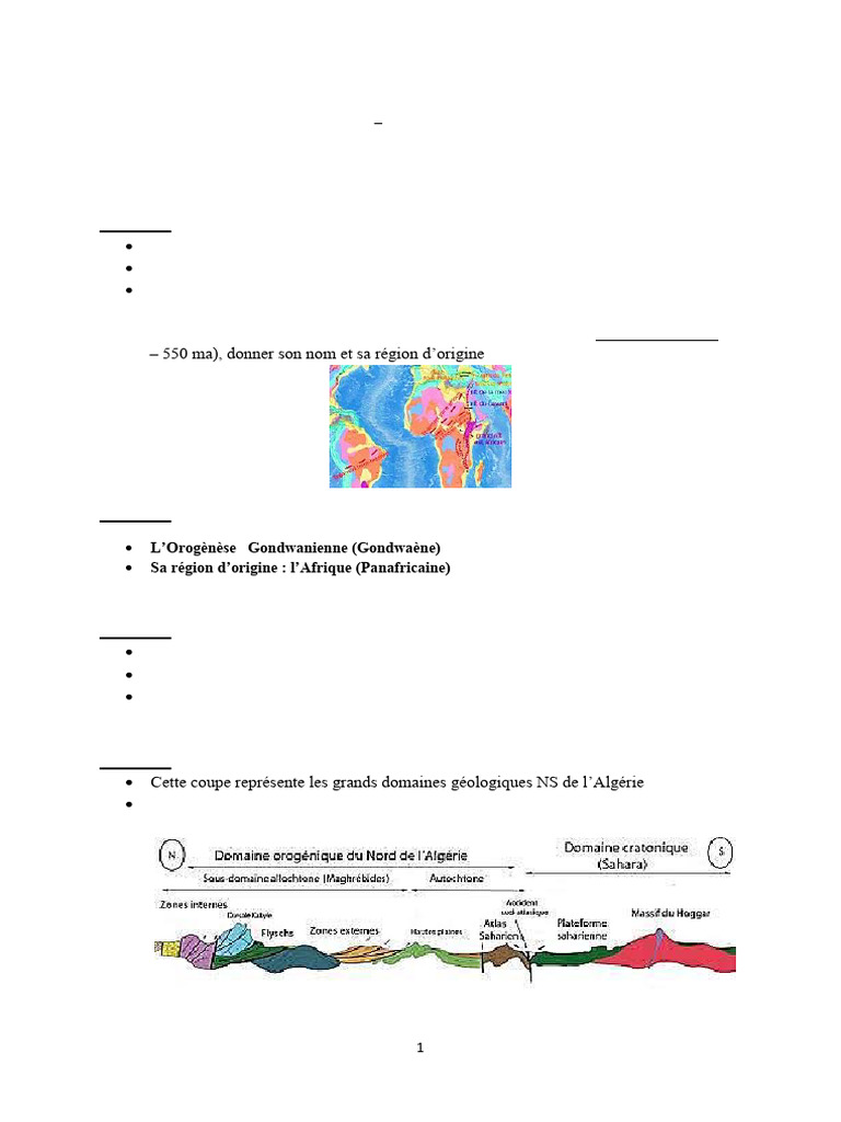 Corrigé Examen Géologie Régionale L3 | PDF | Géologie | Sciences de la ...
