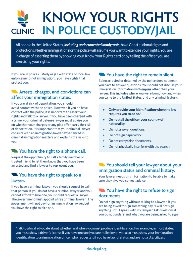 Know Your Rights in Police Custody-Jail | PDF | Arrest | Police
