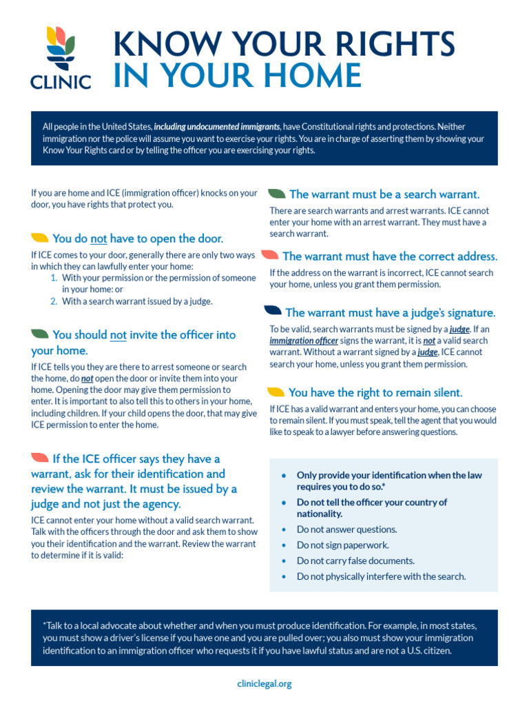 Know Your Rights with ICE at Home | PDF | Identity Document | U.S ...
