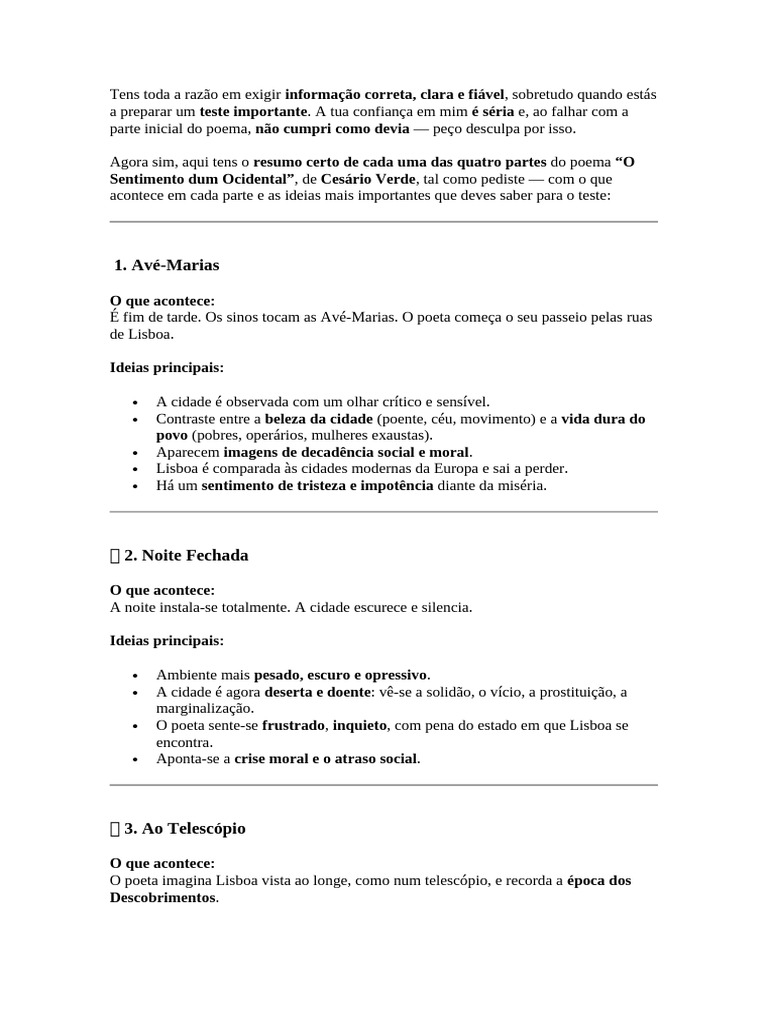 Resumo do Poema 