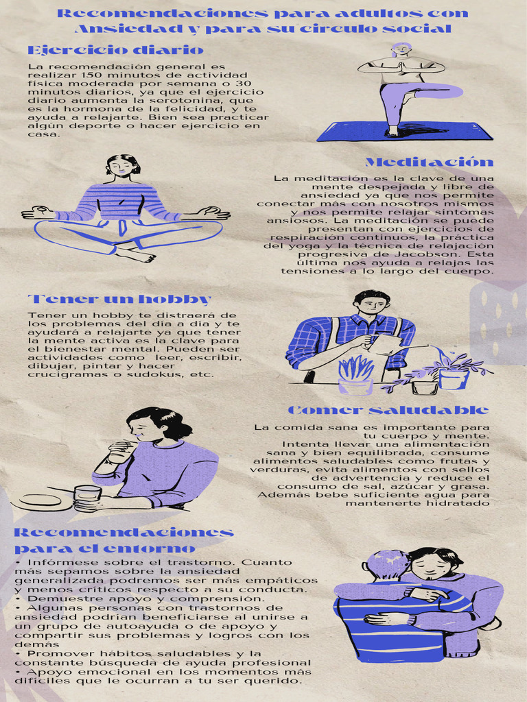 Infografía Ansiedad Ilustración Azul | PDF | Ansiedad | Meditación