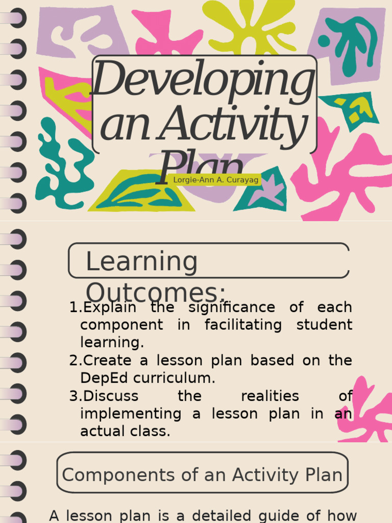 Activity Plan for Visual Arts Teaching | PDF | Lesson Plan | Curriculum