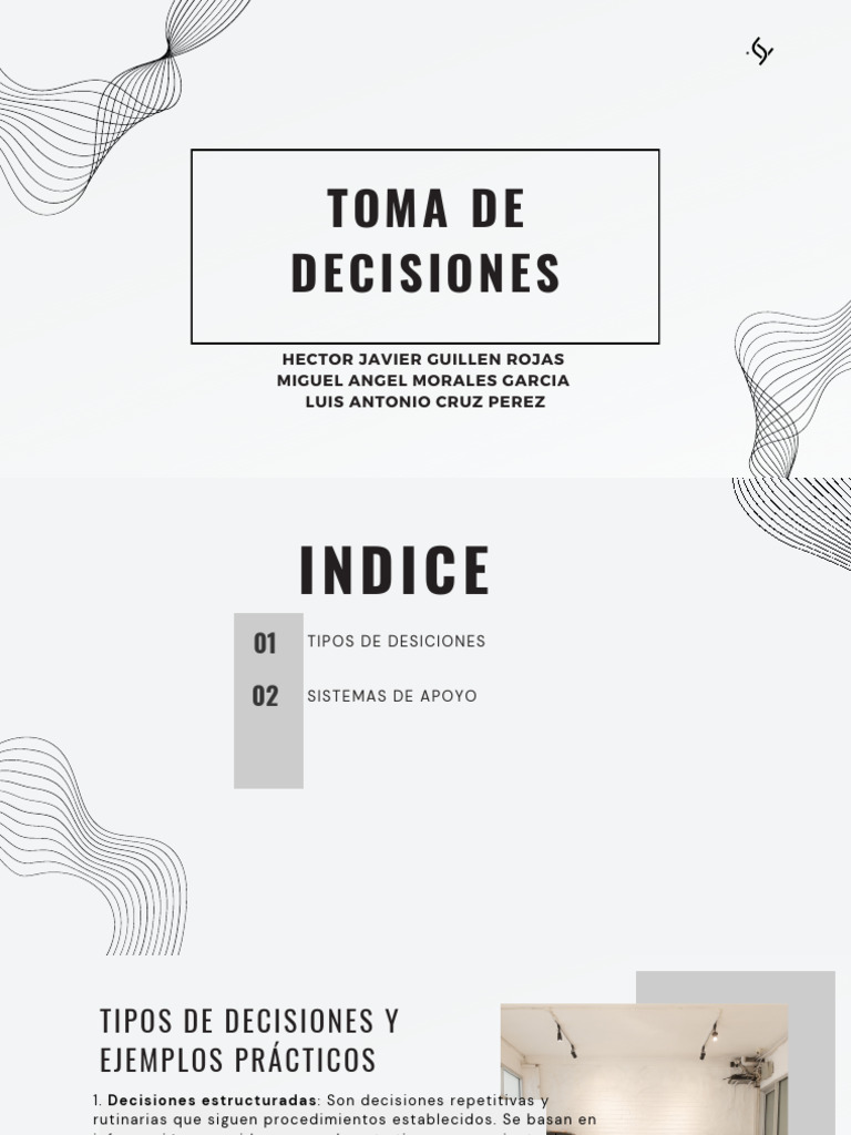 Tipos de Decisiones y Sistemas de Apoyo | PDF | Toma de decisiones ...