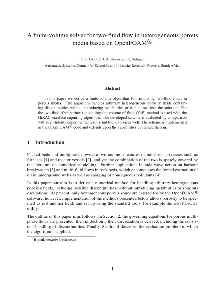 Two-Fluid Flow Solver in Porous Media | PDF | Porosity | Fluid Mechanics