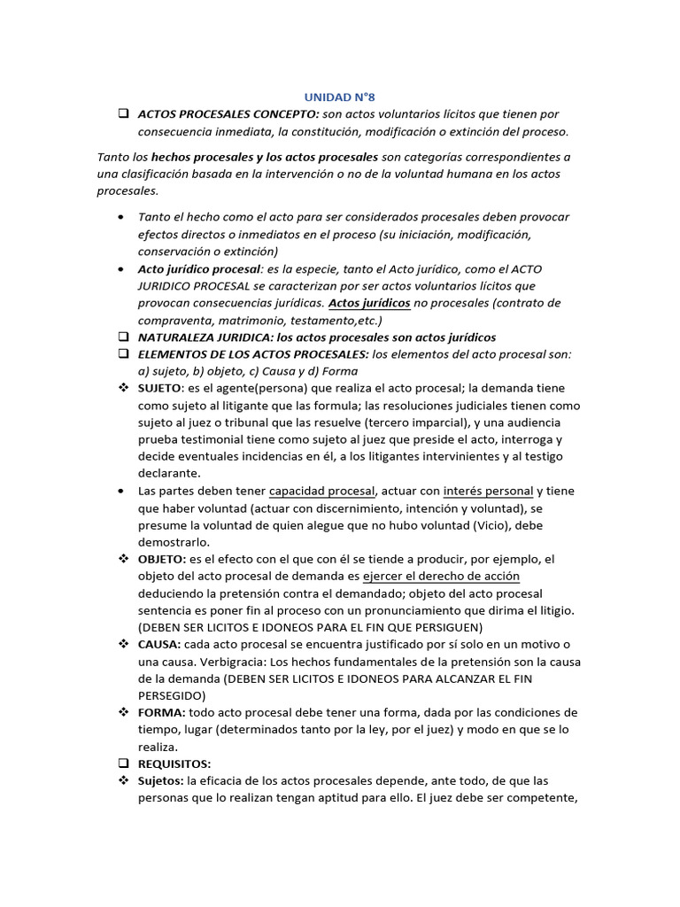Apunte Proce - Civil Bol 8 A 14 | PDF | Demanda judicial | Ley procesal