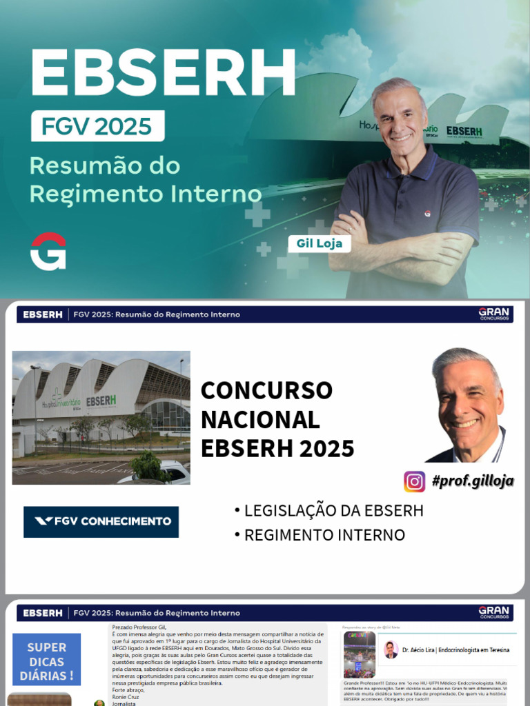 Concurso EBSERH 2025: Legislação e Regimento | PDF | Ministério ...