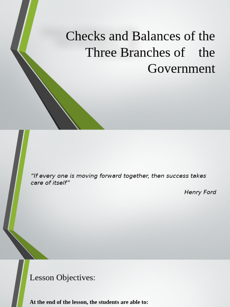 Checks and Balances in Philippine Government | PDF | Separation Of ...