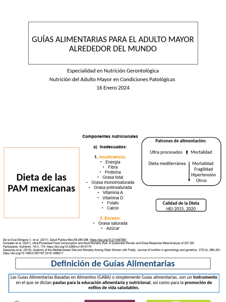 Guías Alimentarias para Adultos Mayores | PDF | Alimentos | Dieta