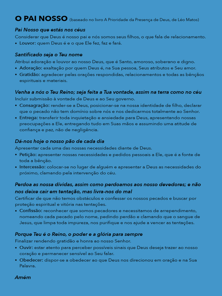 O Pai Nosso - Leo Matos | PDF | Oração do Senhor | Oração
