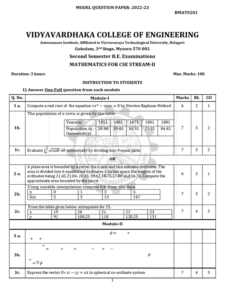 2022-23 CSE Mathematics Exam Paper | PDF | Mathematical Relations ...