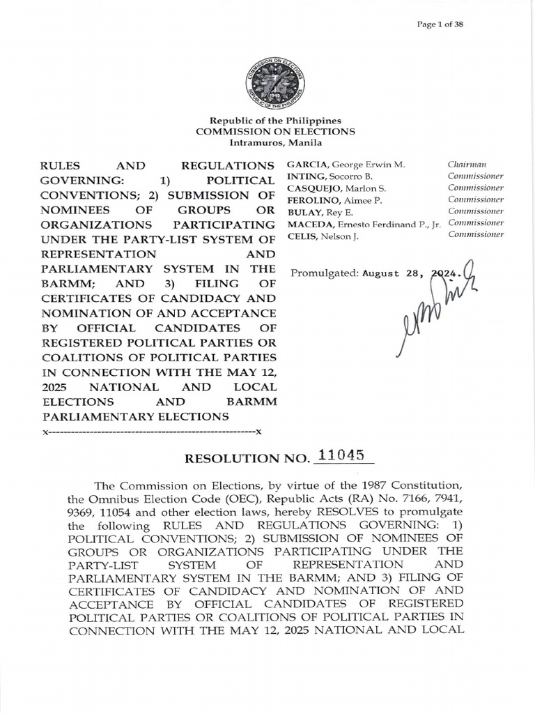 Resolution No. 11045 | PDF | Signature | Affidavit