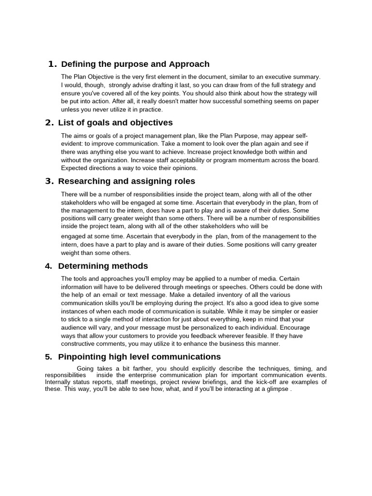Defining the purpose and Approach | PDF | Communication | Project ...
