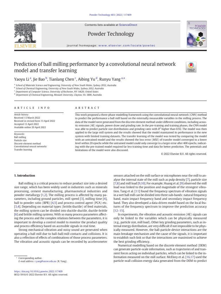 CNN Model for Ball Milling Prediction | PDF | Mean Squared Error | Mill ...
