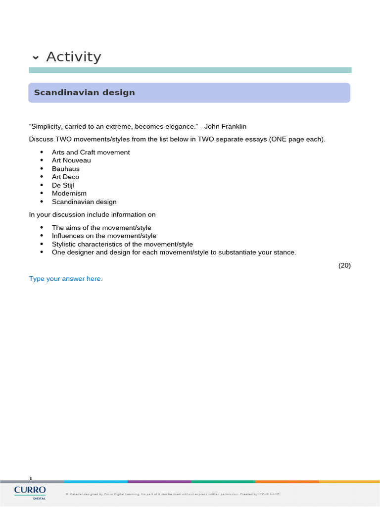 Image showcasing Module 17 Scandinavian Design - Activity | PDF