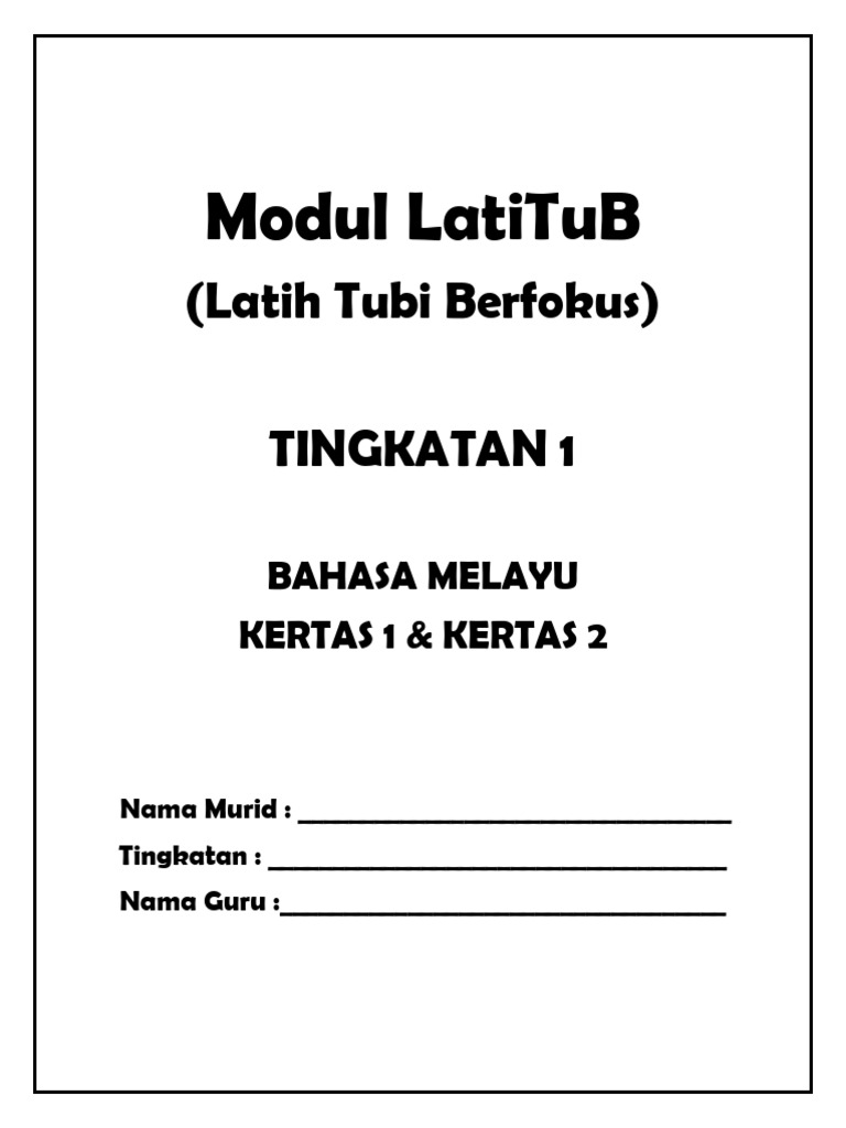 Modul Latitub Cover Dan Isi Kandungan | PDF