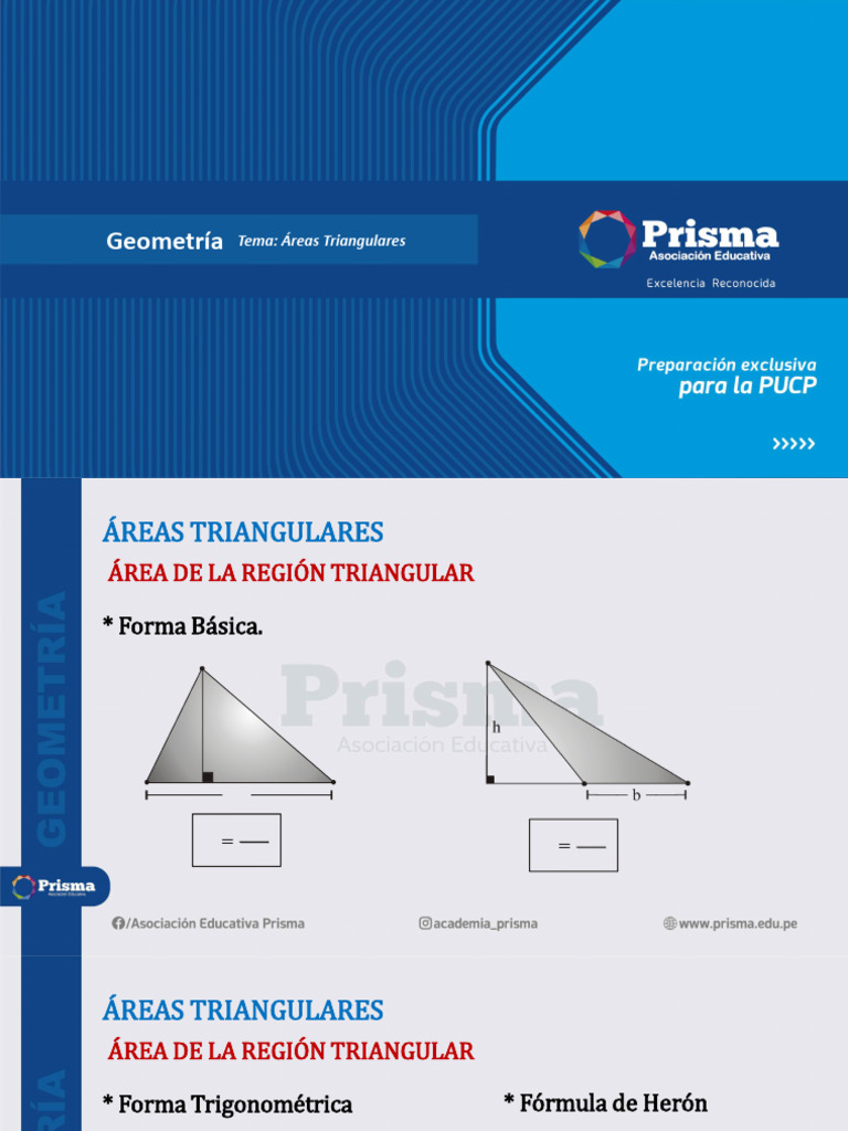 Geo - Reg 7C Areas de Triangulos Teoría | PDF