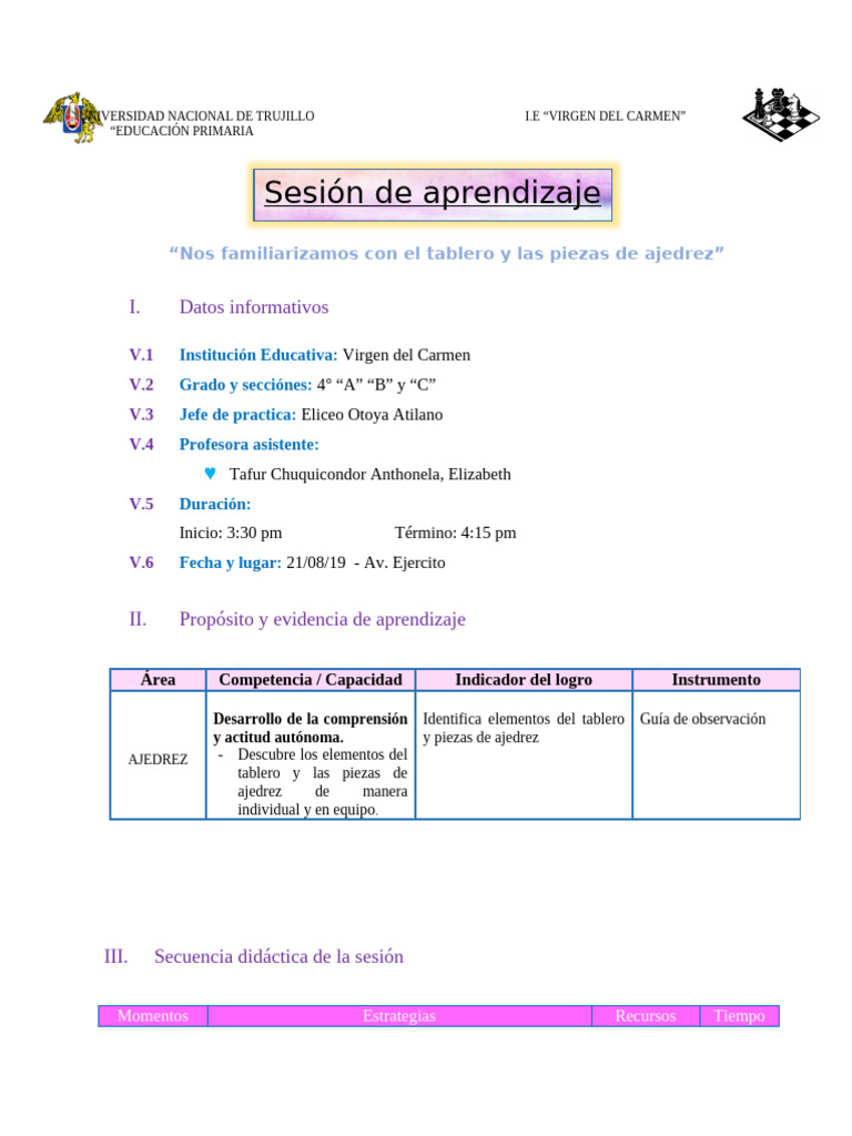 Familiarización con Ajedrez en Primaria | PDF | Ajedrez | Aprendizaje