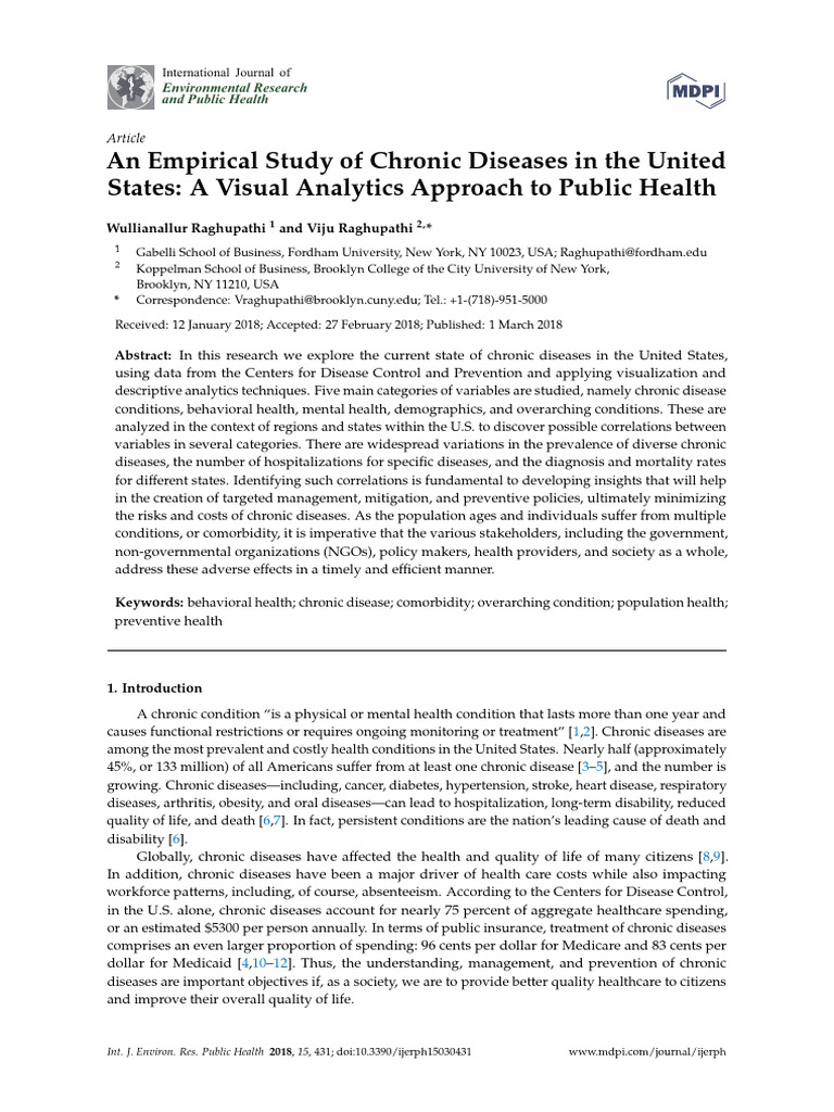 Visual Analytics of Chronic Diseases in U.S. | PDF | Chronic Condition ...