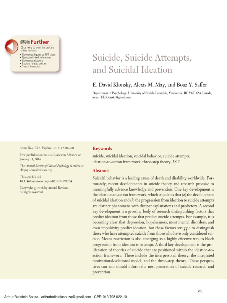 Suicide, Suicide Attempts, and Suicidal Ideation | PDF | Self Harm ...