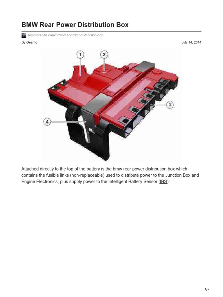 BMW E90 Rear Power Distribution Box | PDF