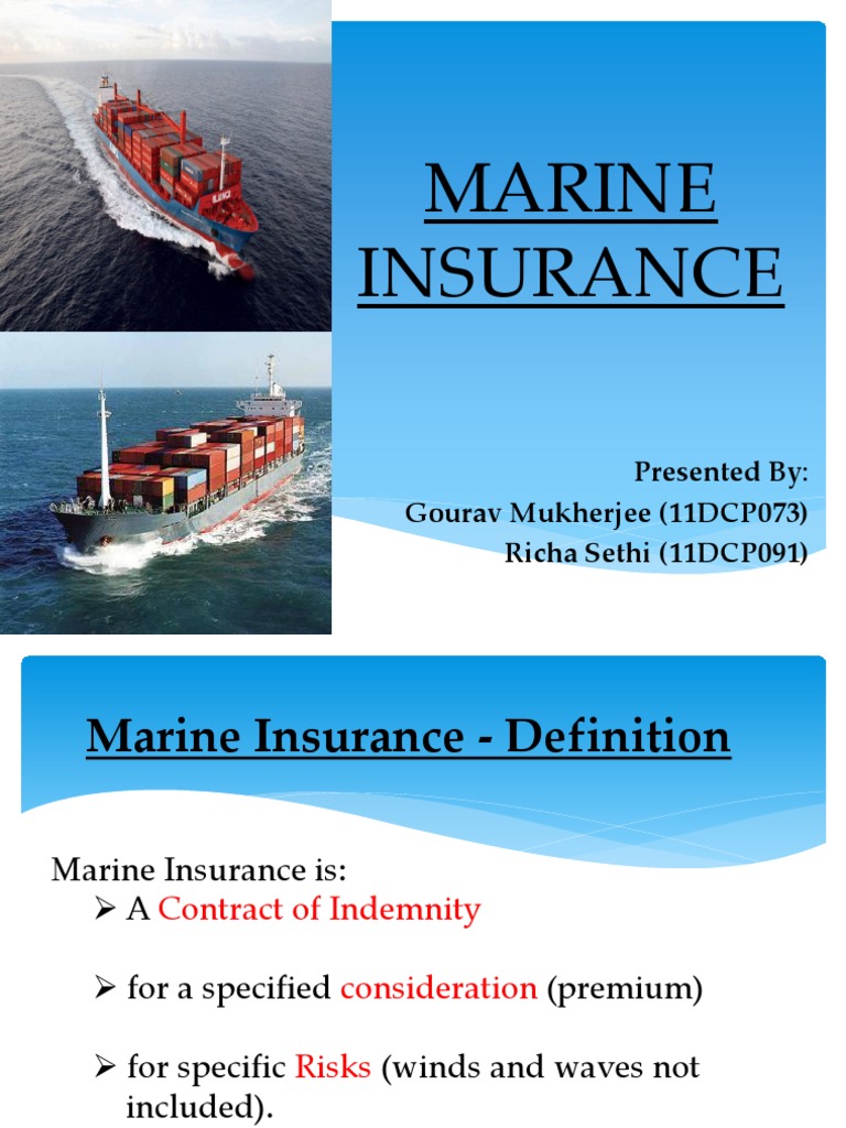 Marine Insurance PDF Insurance Insurance Policy