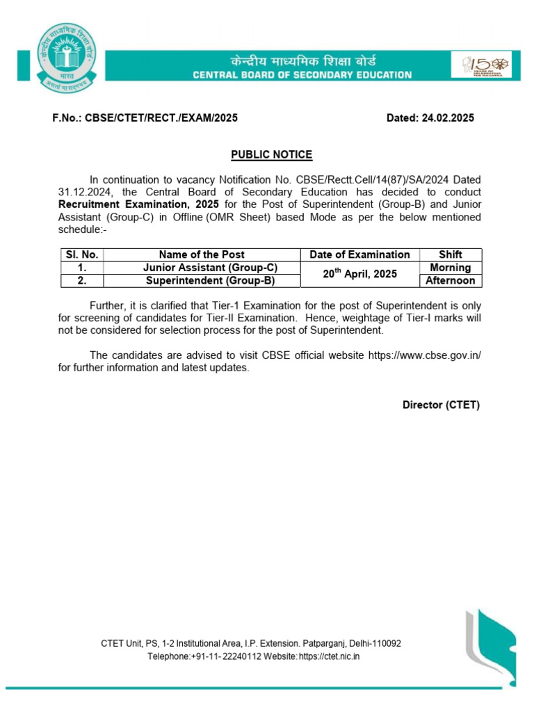 Public Notice Supdt JR Assistant 25022025 | PDF