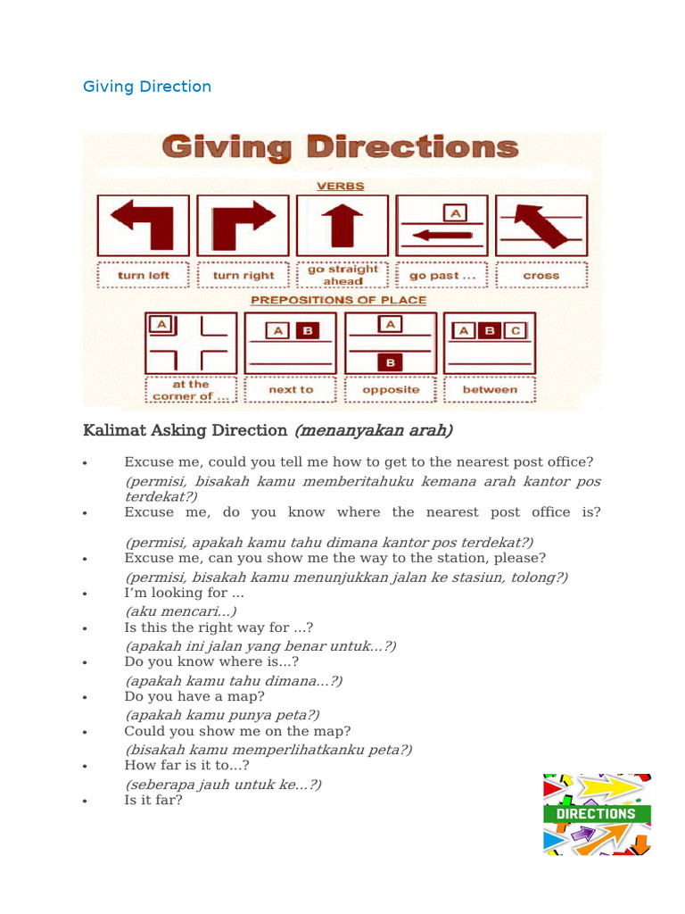Bahan Ajar Giving Direction | PDF