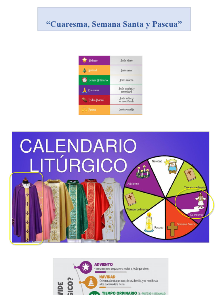 Calend Liturgico Cuaresma Sna. Santa y Pascua 2024 | PDF