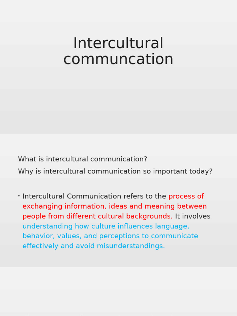 Enhancing Intercultural Communication | PDF | Social Psychology ...