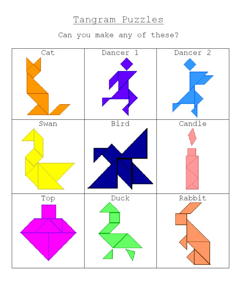 Tangram Puzzles | PDF