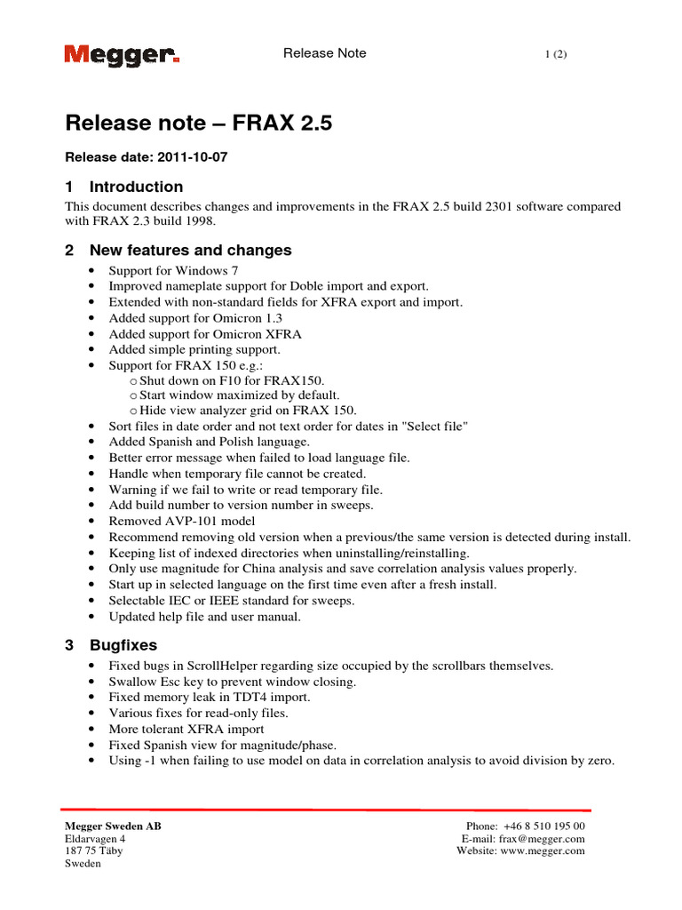 FRAX 2.5 Release Notes and Updates | PDF | Windows Xp | Computer ...