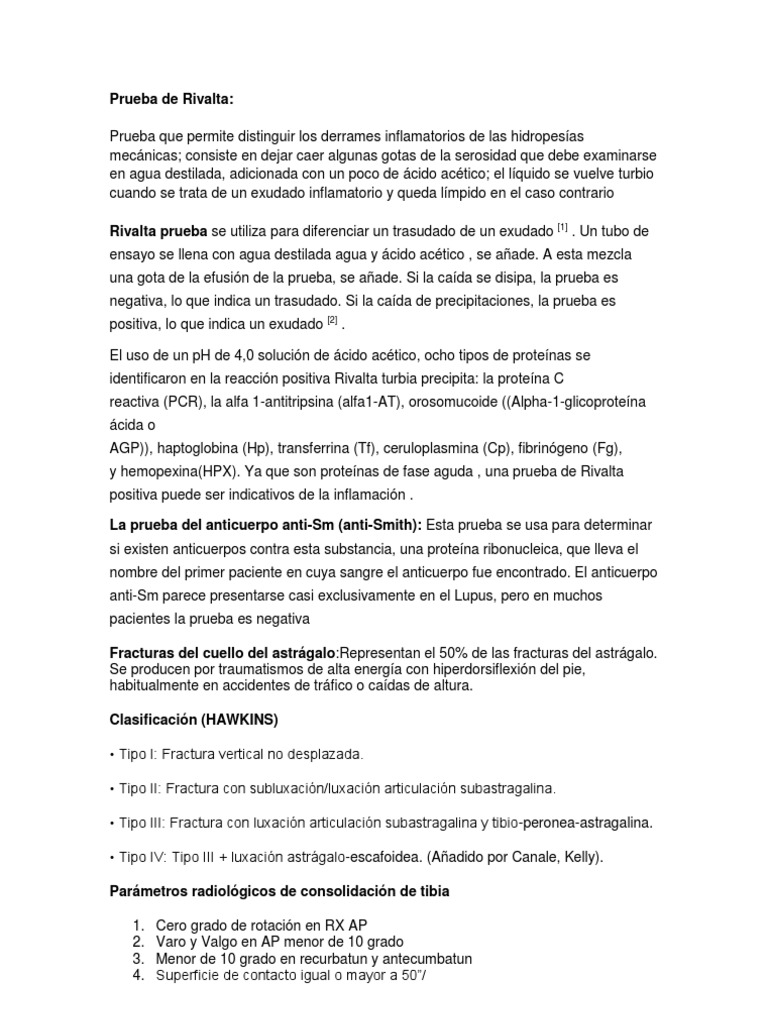 Prueba de Rivalta: Detección de Exudados | PDF | Cocina, comidas y vino