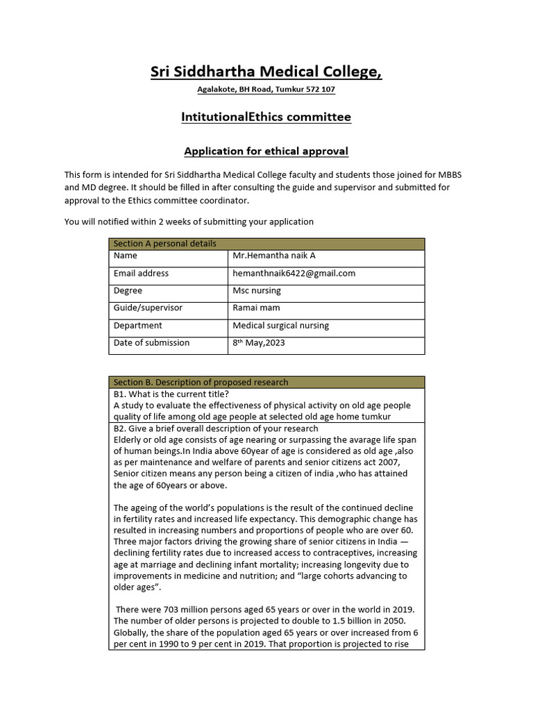 Application For EC Approval PDF | PDF | Sample Size Determination ...